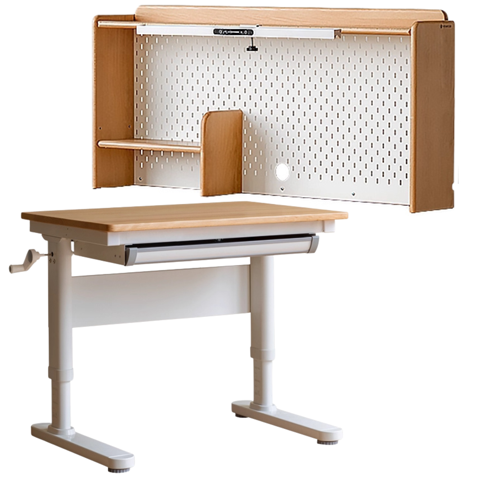 Solid Rubberwood, Beech Solid Wood Cream Style Kids Learning Desk