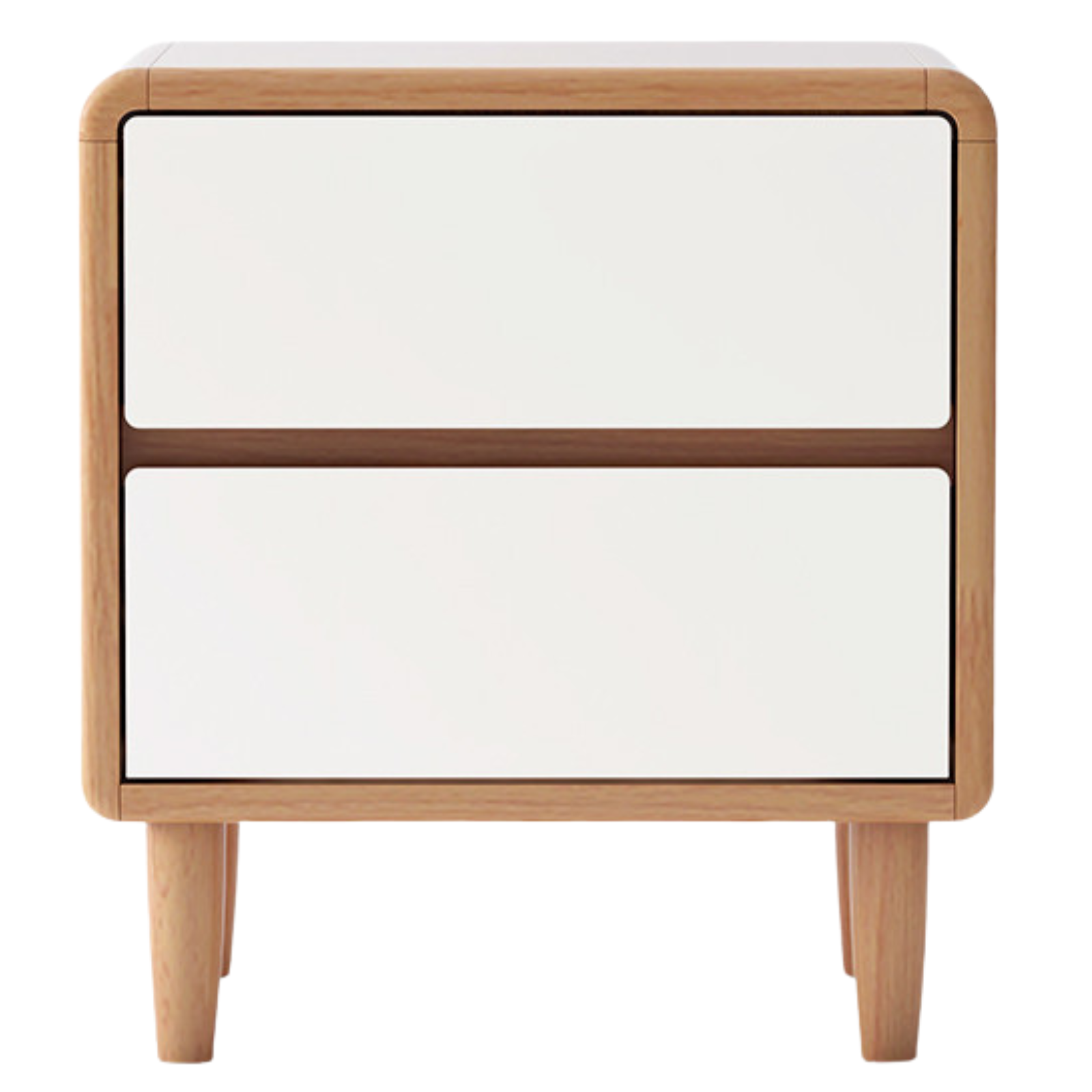 Beech Solid Wood White Cream Style Nightstand