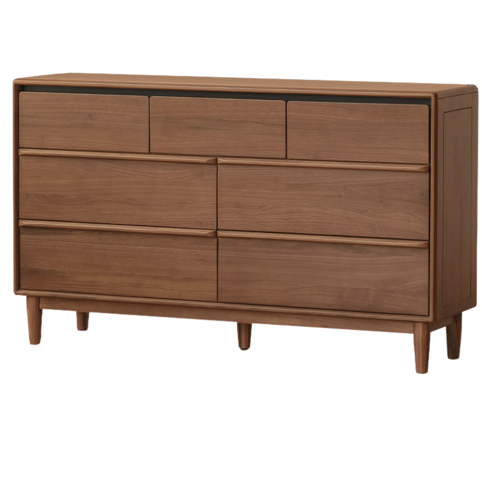 Black Walnut Solid Wood Cabinet Italian Light Luxury Chest of Drawers