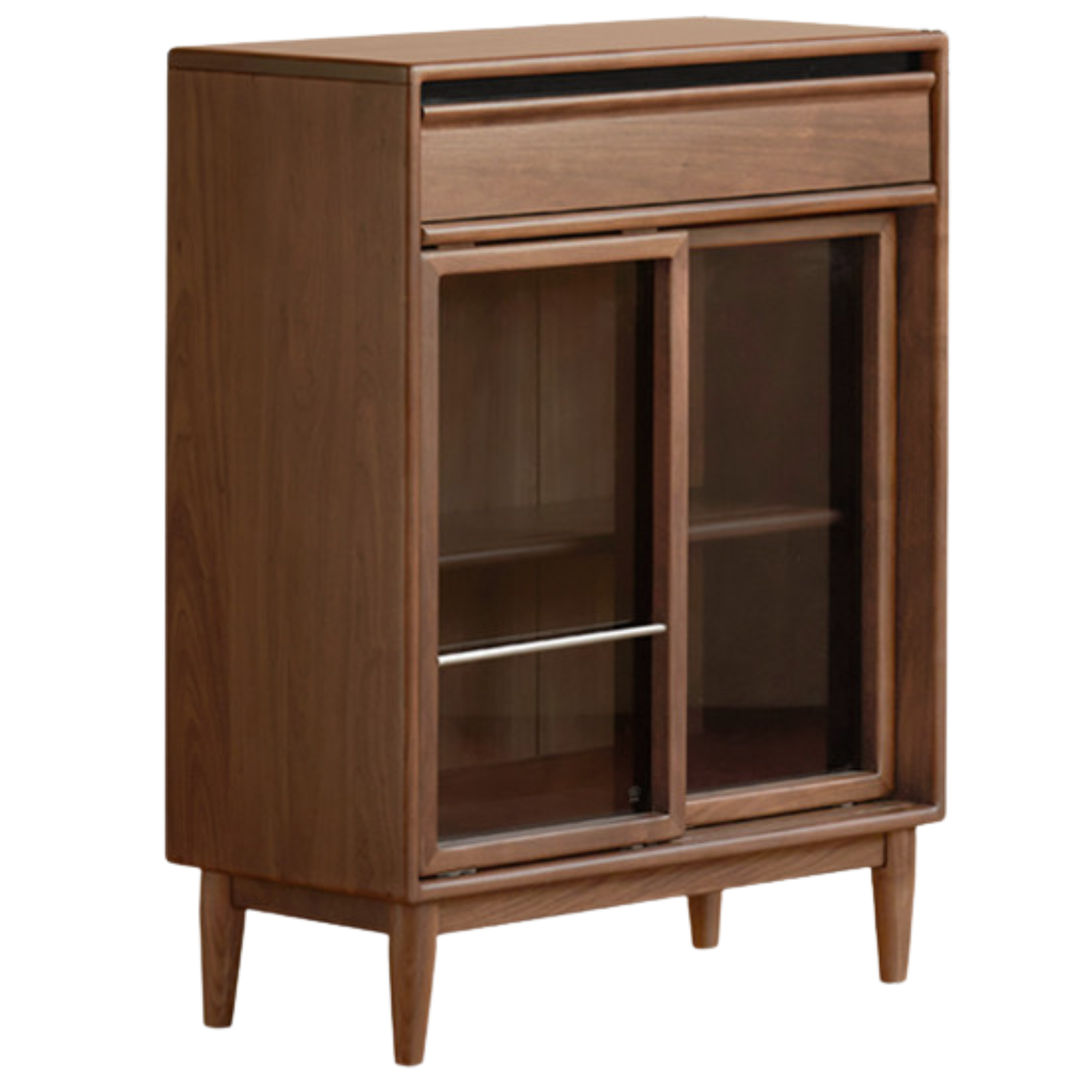 Black Walnut Solid Wood Modern Side Cabinet