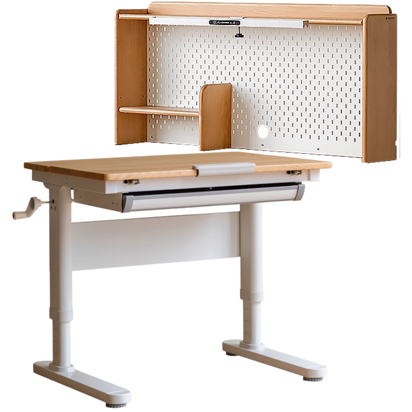 Solid Rubberwood, Beech Solid Wood Cream Style Kids Learning Desk