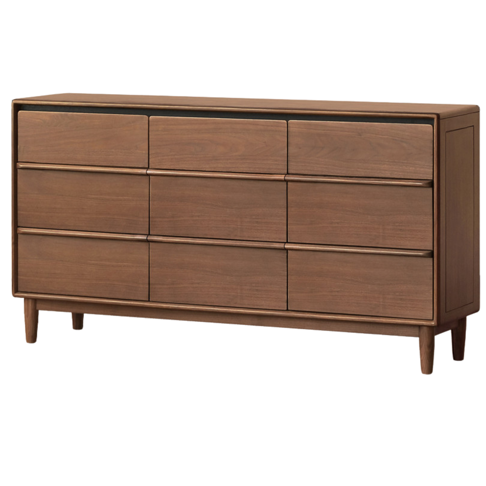 Black Walnut Solid Wood Cabinet Italian Light Luxury Chest of Drawers
