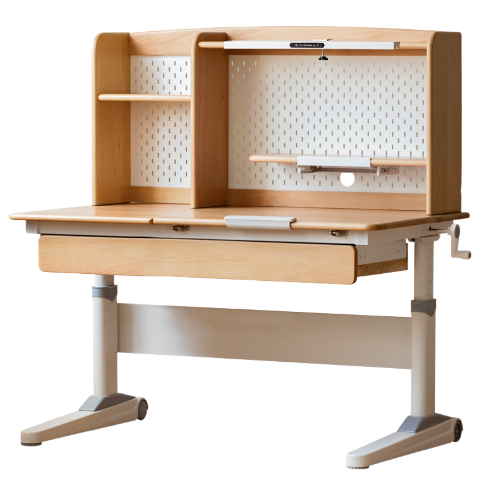 Beech Solid Wood Kids Raised and Lowered Study Table