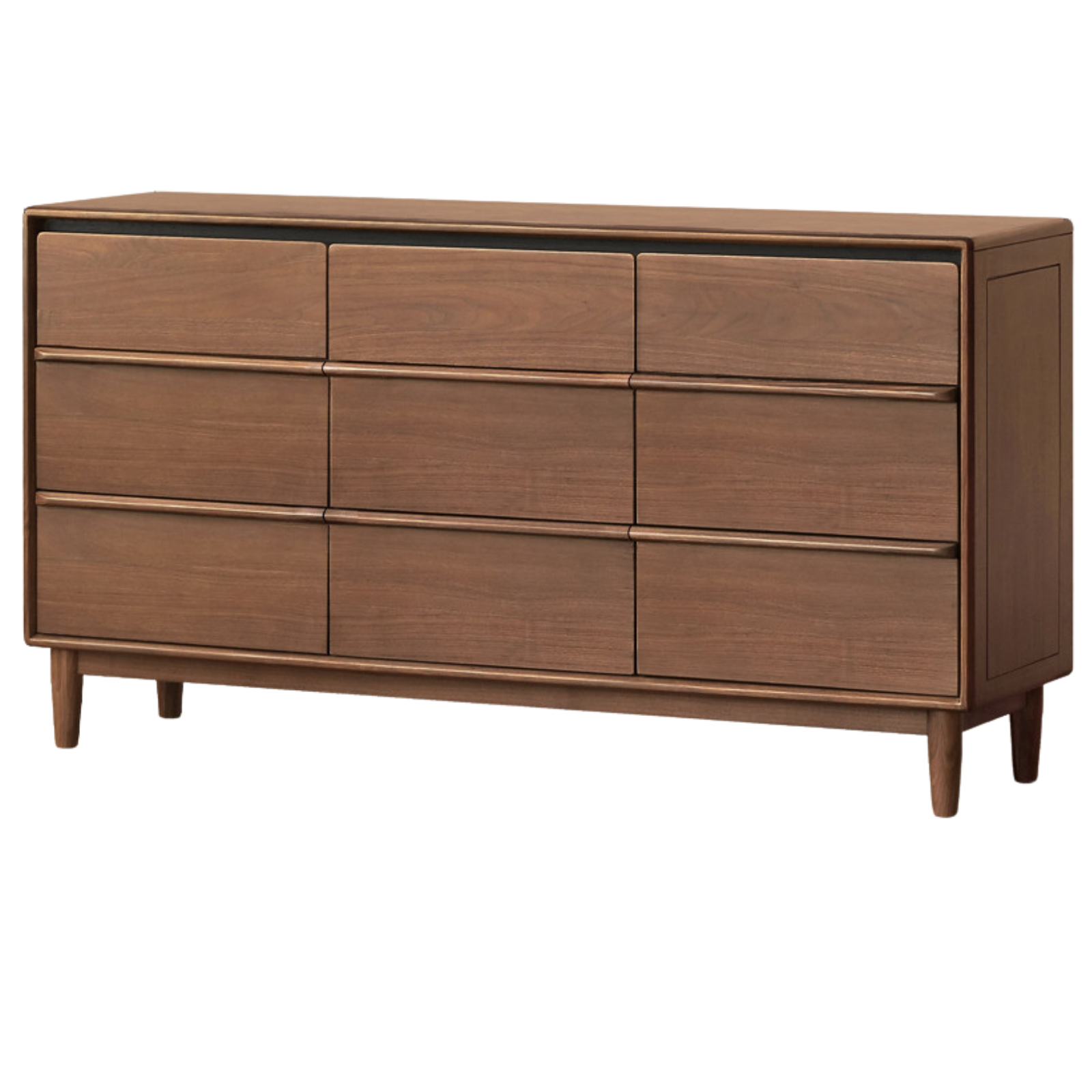 Black Walnut Solid Wood Cabinet Italian Light Luxury Chest of Drawers