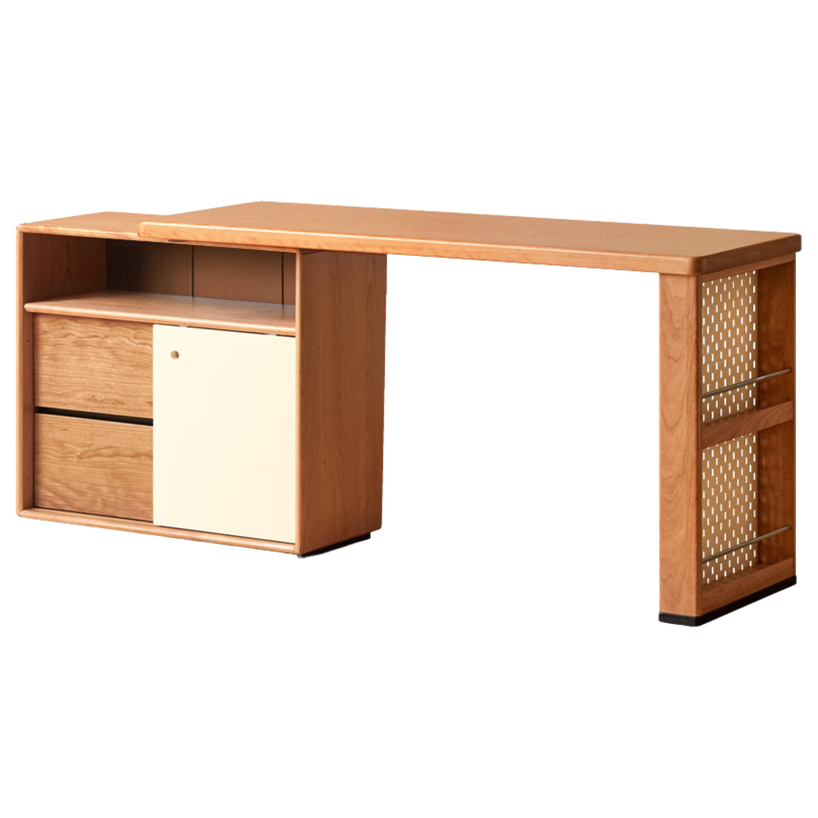 Cherry Solid Wood Vintage Style Office Desk