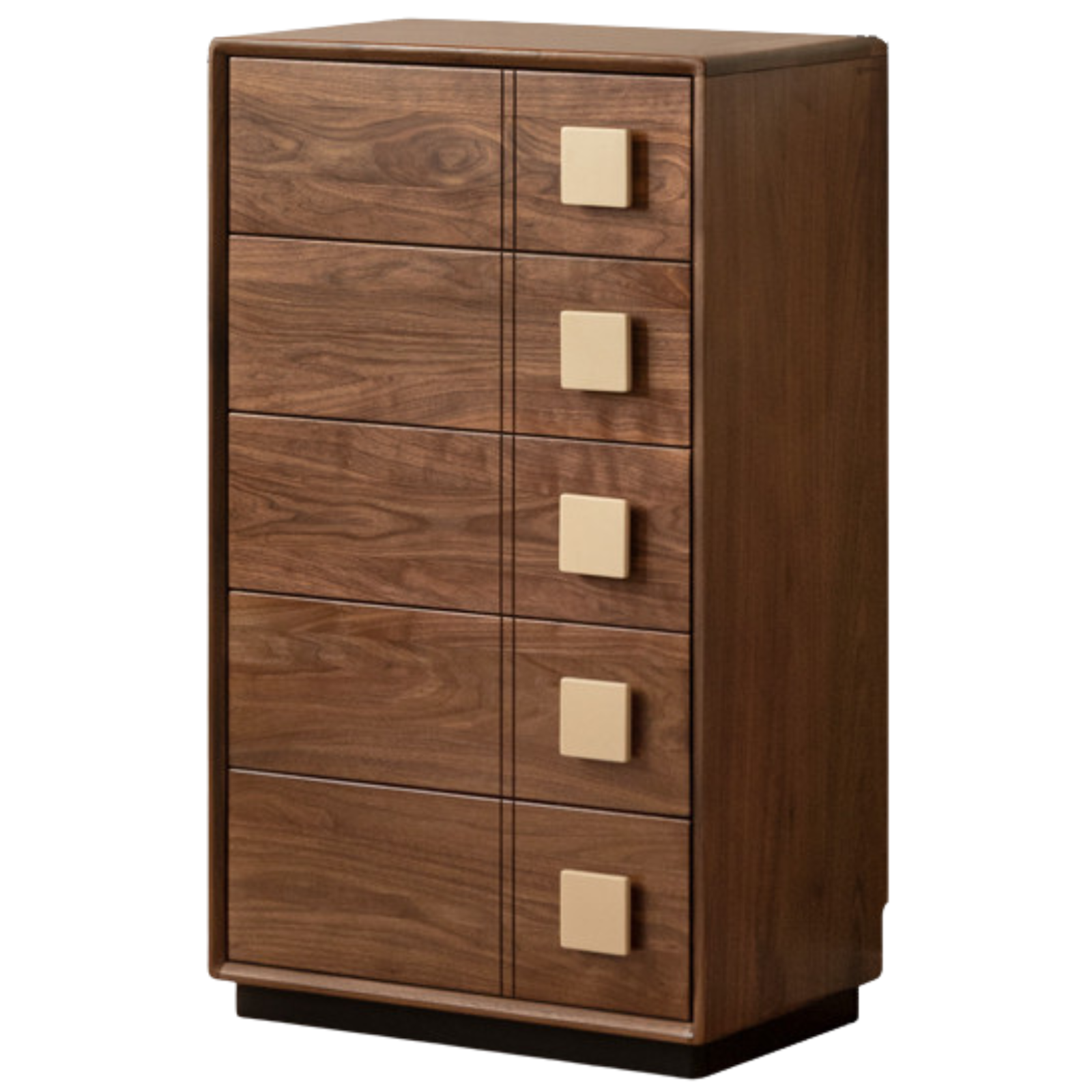 Black Walnut Solid Wood Retro Style Five-Drawer Chest