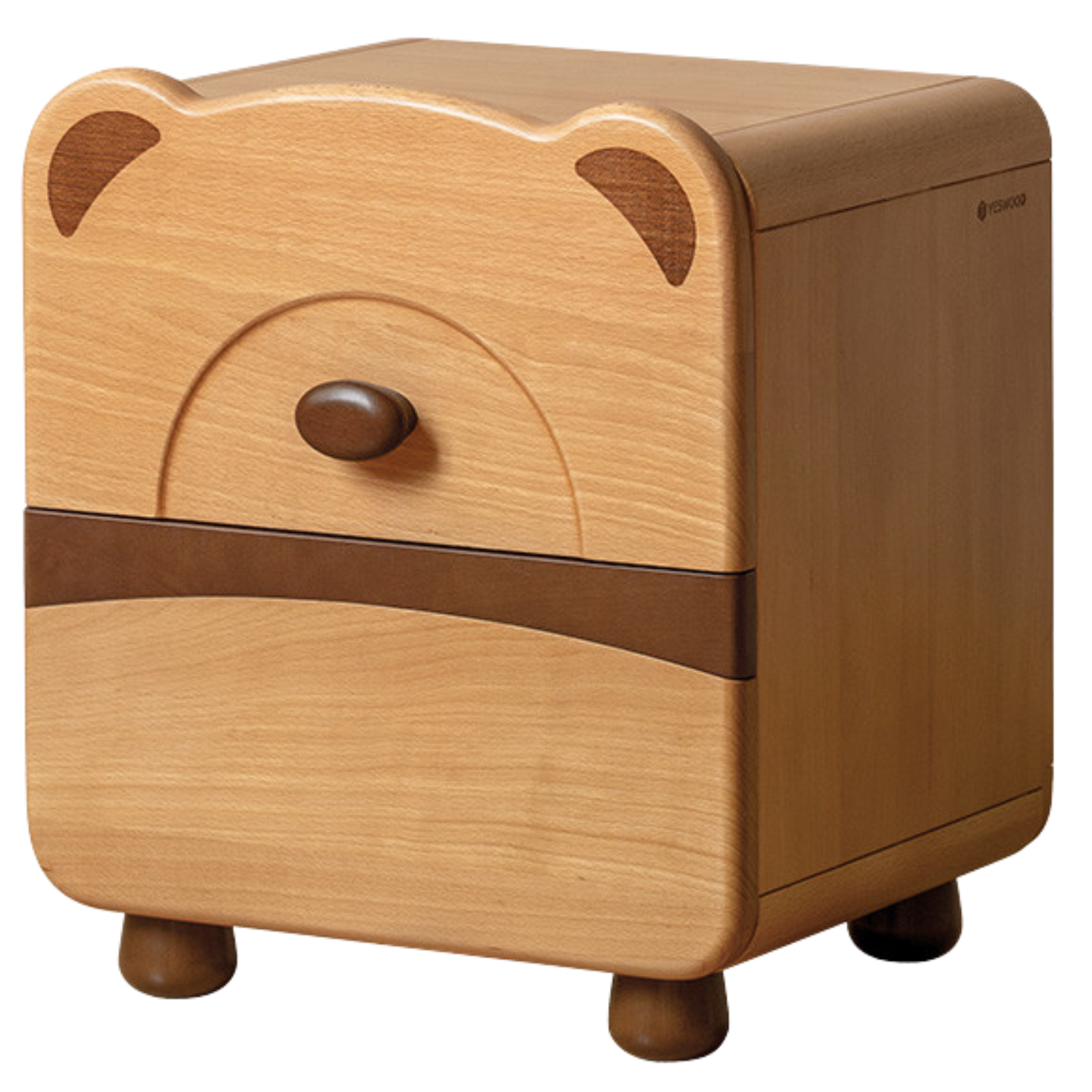 Beech Solid Wood Children s Cartoon Bear Nightstand