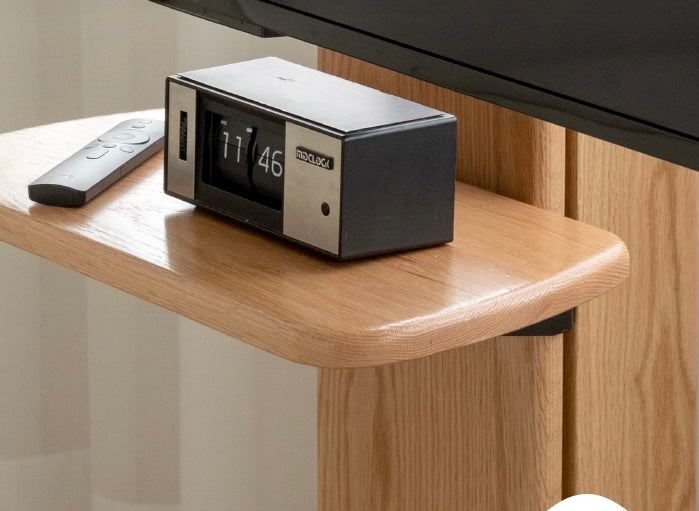 Oak Solid Wood TV Stand, Mobile Floor to Floor TV Cabinet.