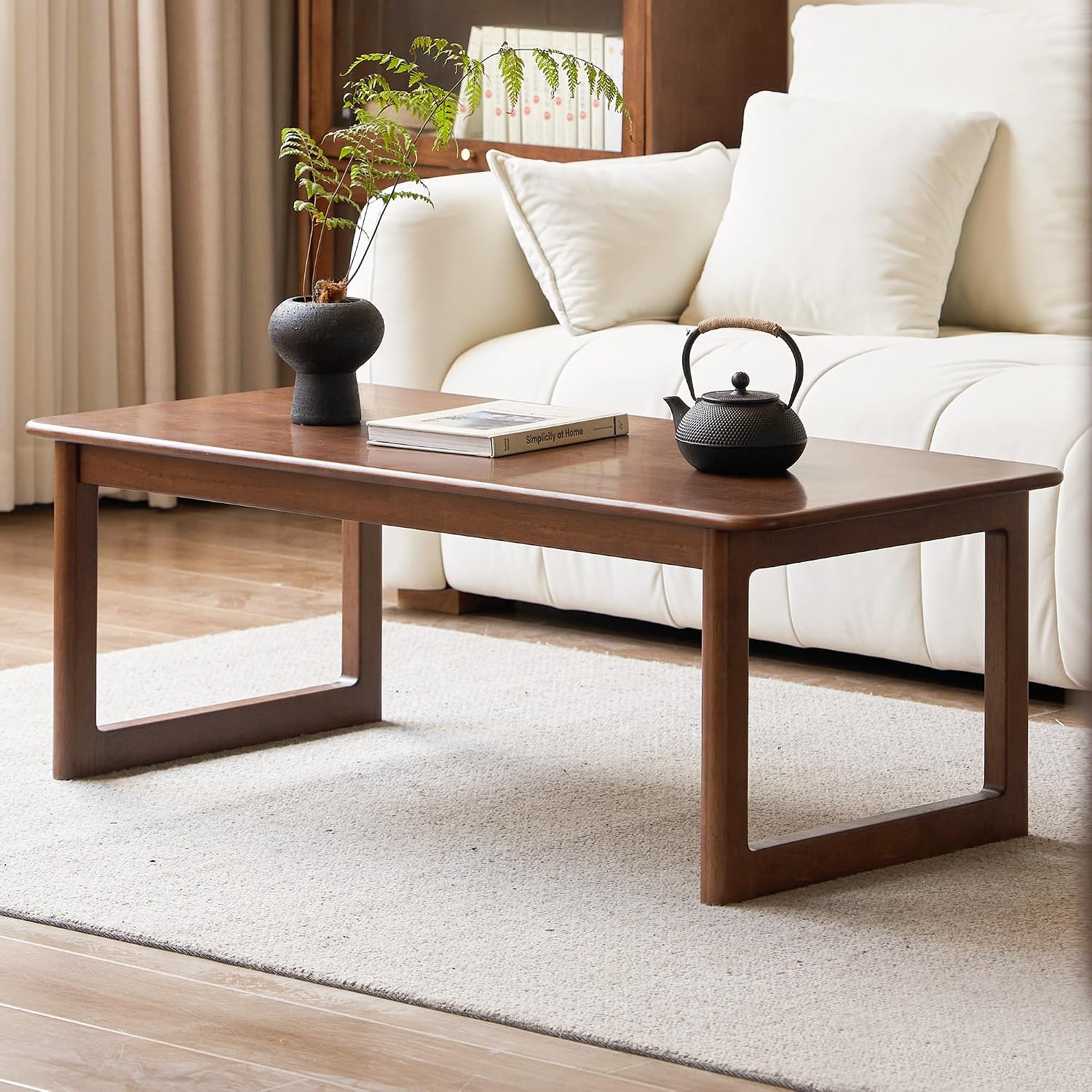 Rubberwood Solid Wood Tea Table Japanese Floor Table, Tatami Coffee Table