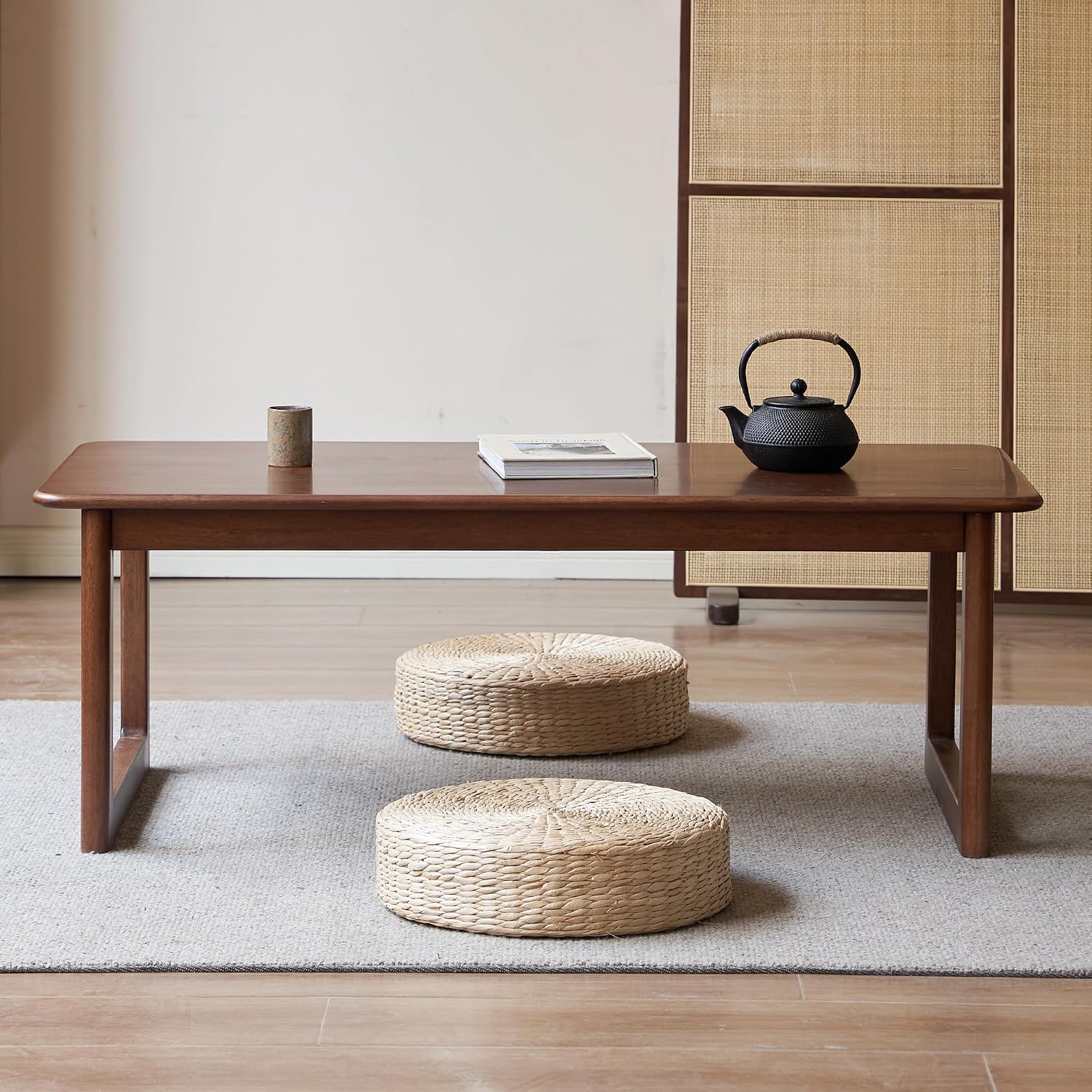 Rubberwood Solid Wood Tea Table Japanese Floor Table, Tatami Coffee Table
