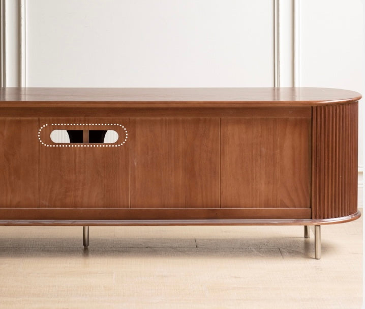 Poplar Solid Wood French Retro Glass TV Cabinet.