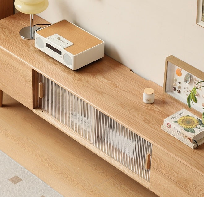 Ash, Oak Solid Wood TV Cabinet Modern.