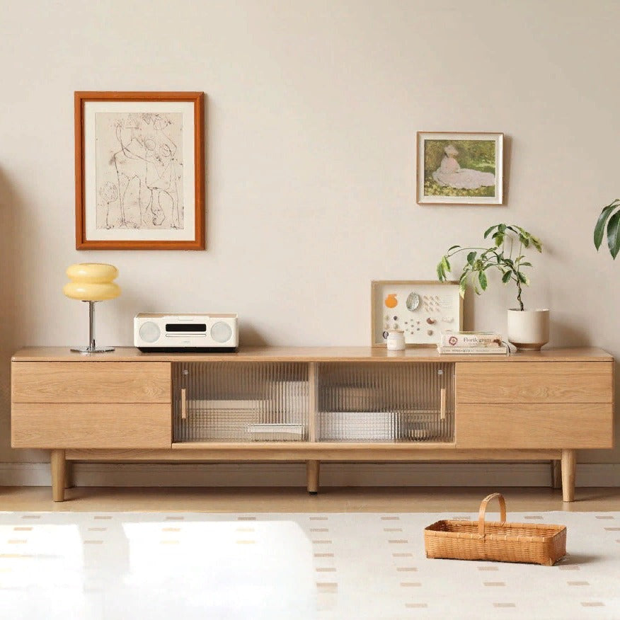 Ash, Oak Solid Wood TV Cabinet Modern.