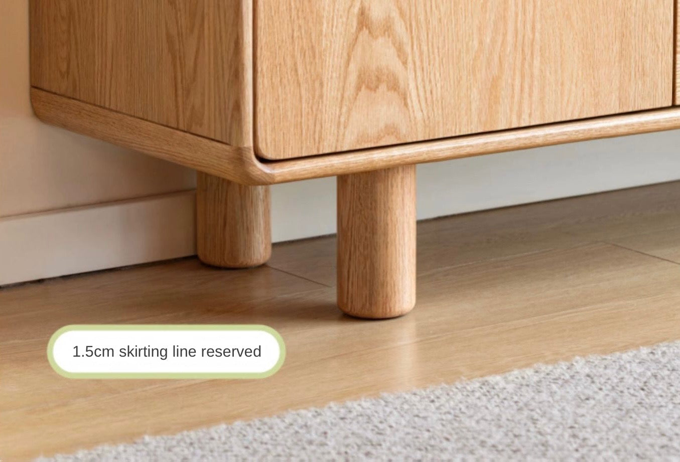 Oak Solid Wood Tall TV Cabinet.