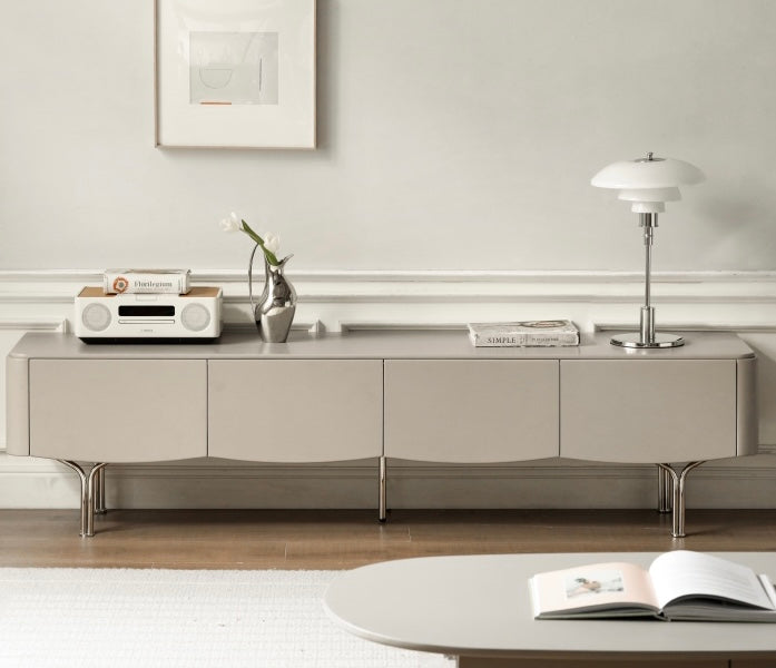 Poplar Solid Wood Elegantly TV Cabinet Light Luxury.