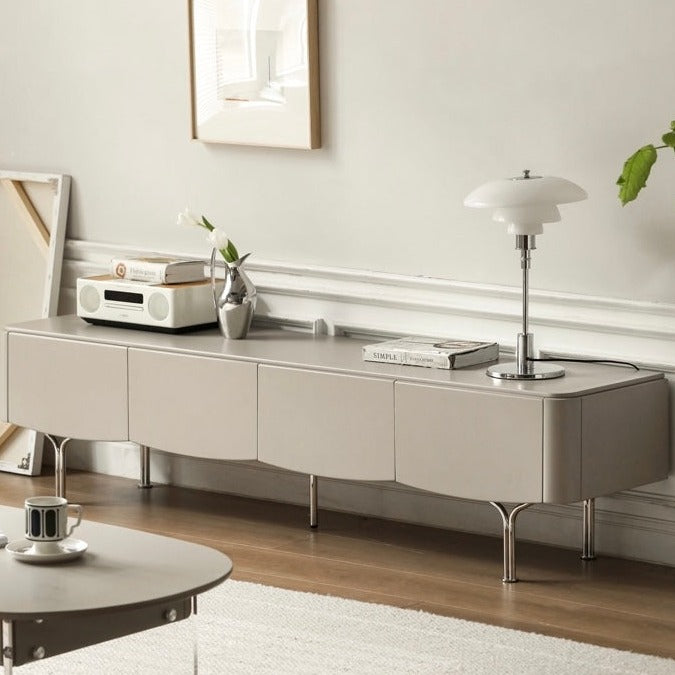 Poplar Solid Wood Elegantly TV Cabinet Light Luxury.
