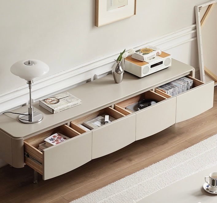 Poplar Solid Wood Elegantly TV Cabinet Light Luxury.