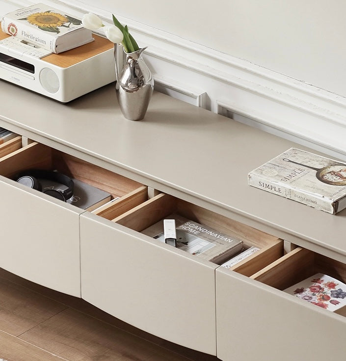 Poplar Solid Wood Elegantly TV Cabinet Light Luxury.