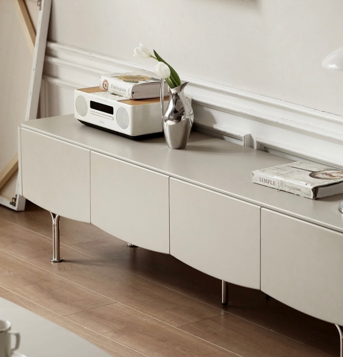 Poplar Solid Wood Elegantly TV Cabinet Light Luxury.