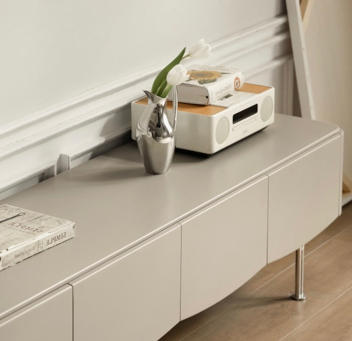 Poplar Solid Wood Elegantly TV Cabinet Light Luxury.