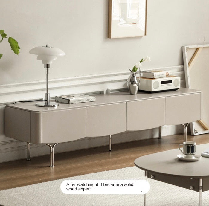 Poplar Solid Wood Elegantly TV Cabinet Light Luxury.