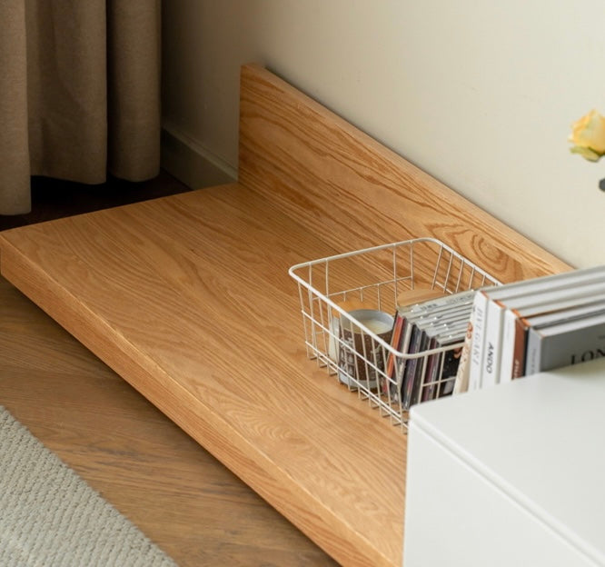 Oak, Poplar Solid Wood Retractable Floor TV Cabinet-