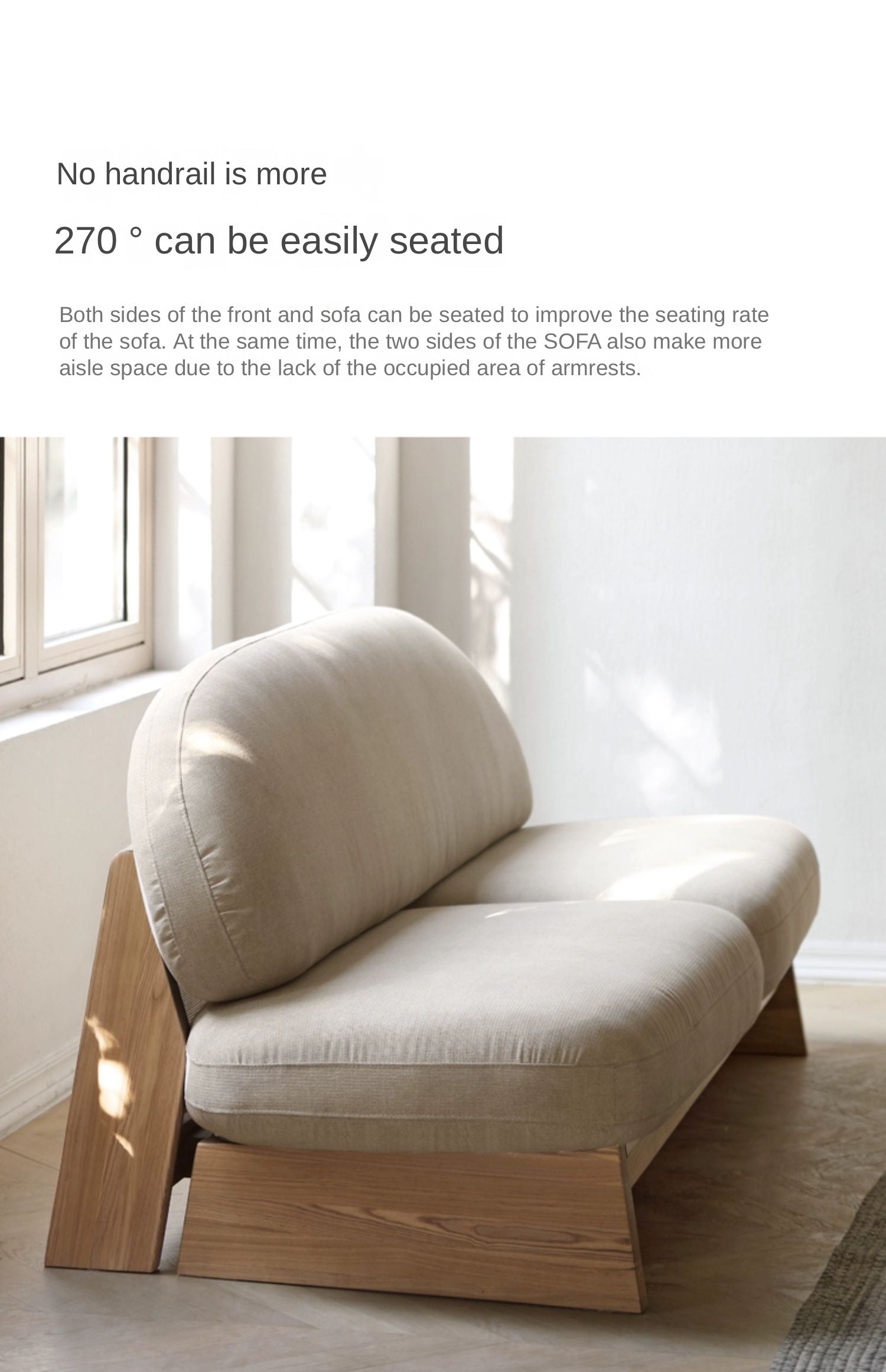 Ash Solid Wood Japanese Sofa.