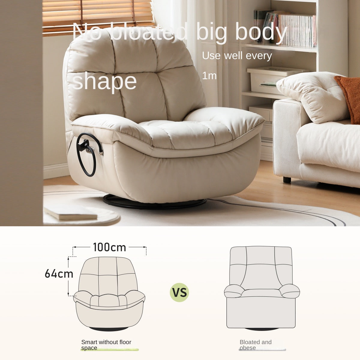 Electric Recliner Modern Casual Single Chair 240° rotation