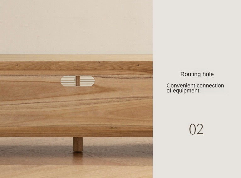 Ash, Oak Solid Wood Sliding Door TV Stand.