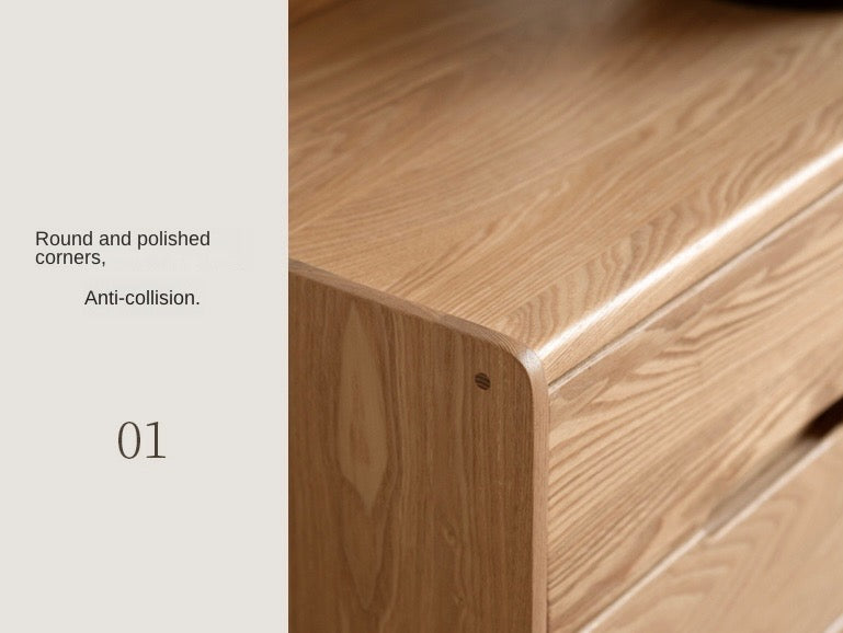 Ash, Oak Solid Wood Sliding Door TV Stand.