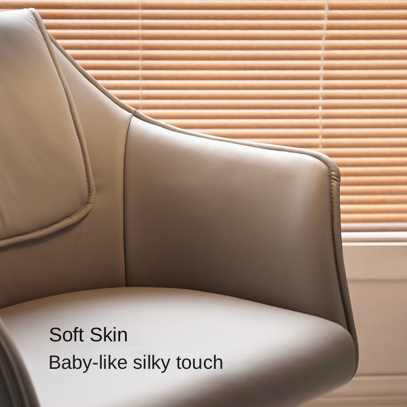 Beech Solid Wood Swivel Soft Skin Armchair)
