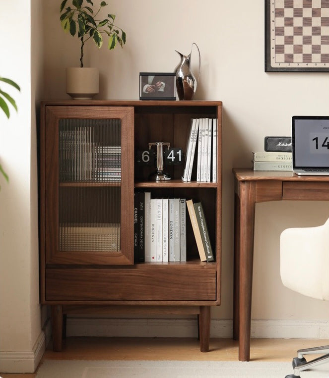 Black Walnut, Golden Sandalwood Solid Wood Side Cabinet North American FAS Grade