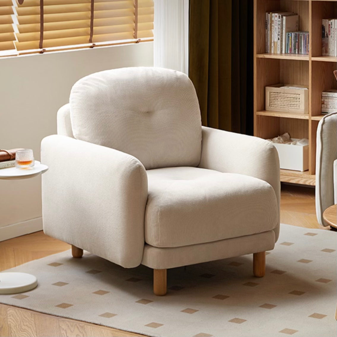 Cream Style goose down Leisure Fabric armchair)