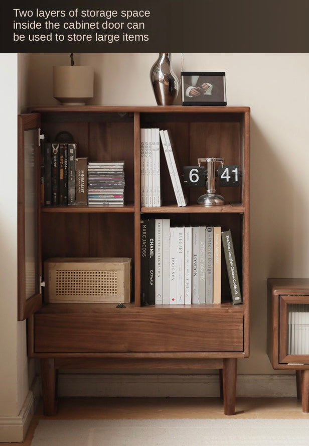 Black Walnut, Golden Sandalwood Solid Wood Side Cabinet North American FAS Grade