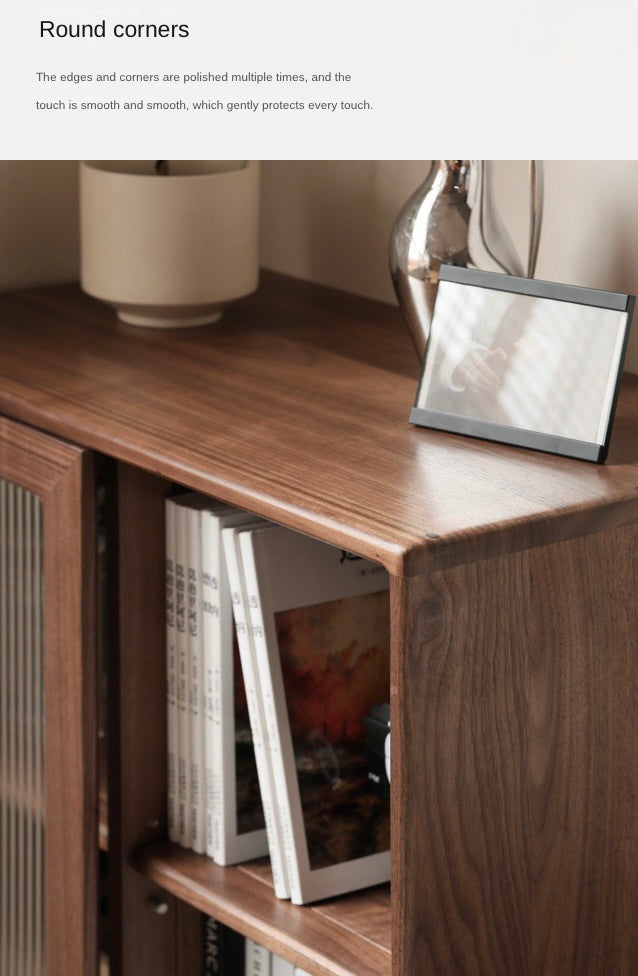 Black Walnut, Golden Sandalwood Solid Wood Side Cabinet North American FAS Grade