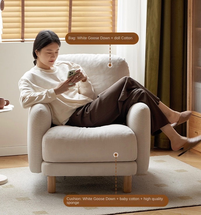 Cream Style goose down Leisure Fabric armchair)