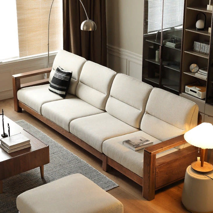 Ash Solid Wood Corner Sofa.