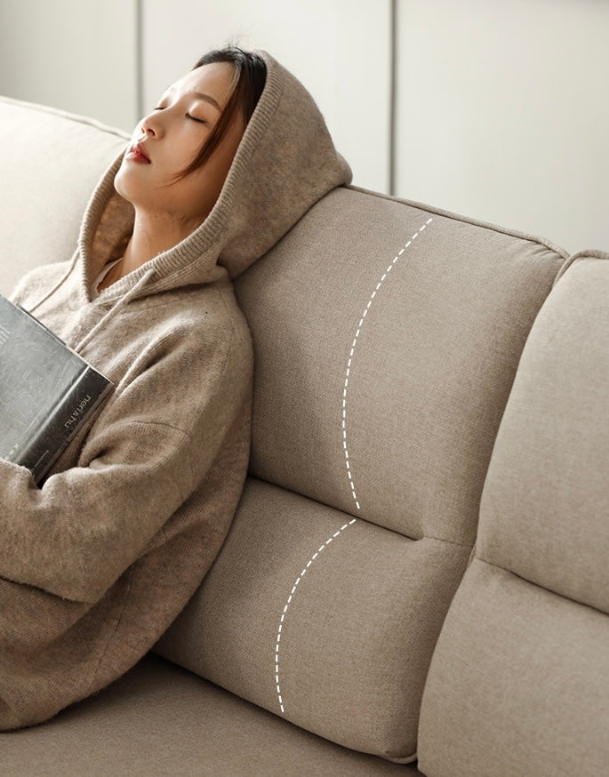 Ash Solid Wood Corner Sofa.