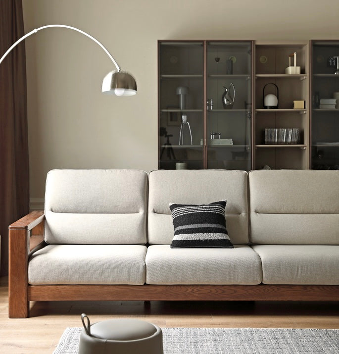 Ash Solid Wood Corner Sofa.