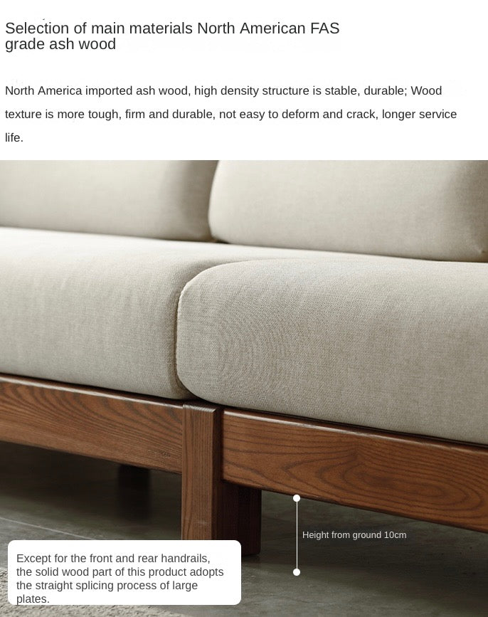 Ash Solid Wood Corner Sofa.