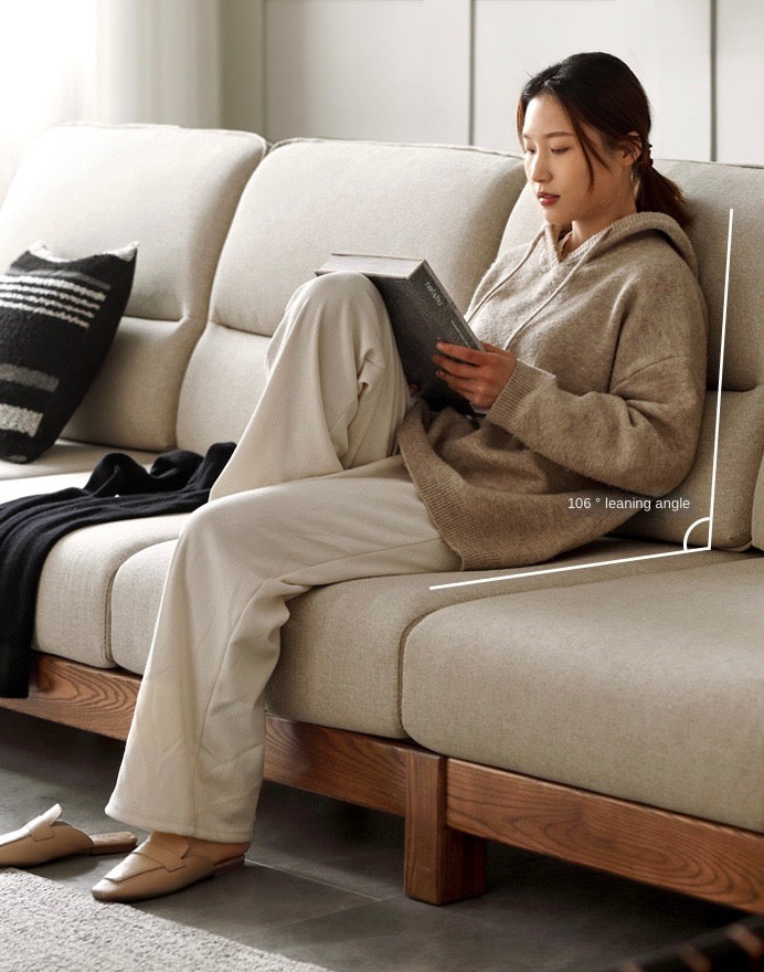 Ash Solid Wood Corner Sofa.