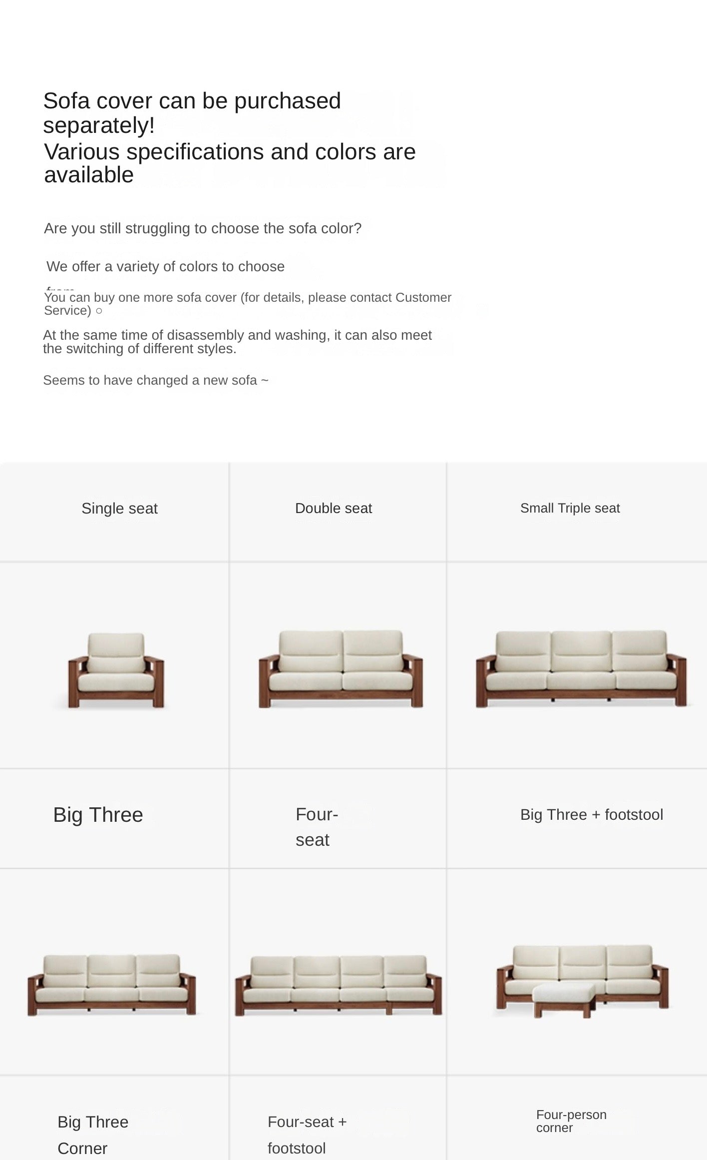 Ash Solid Wood Corner Sofa.