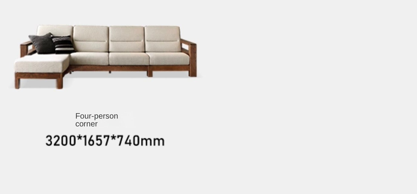 Ash Solid Wood Corner Sofa.