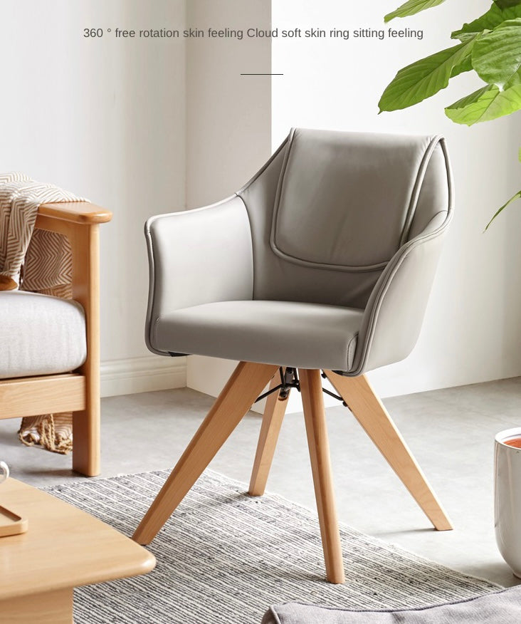 Beech Solid Wood Soft Chair Rotate 360