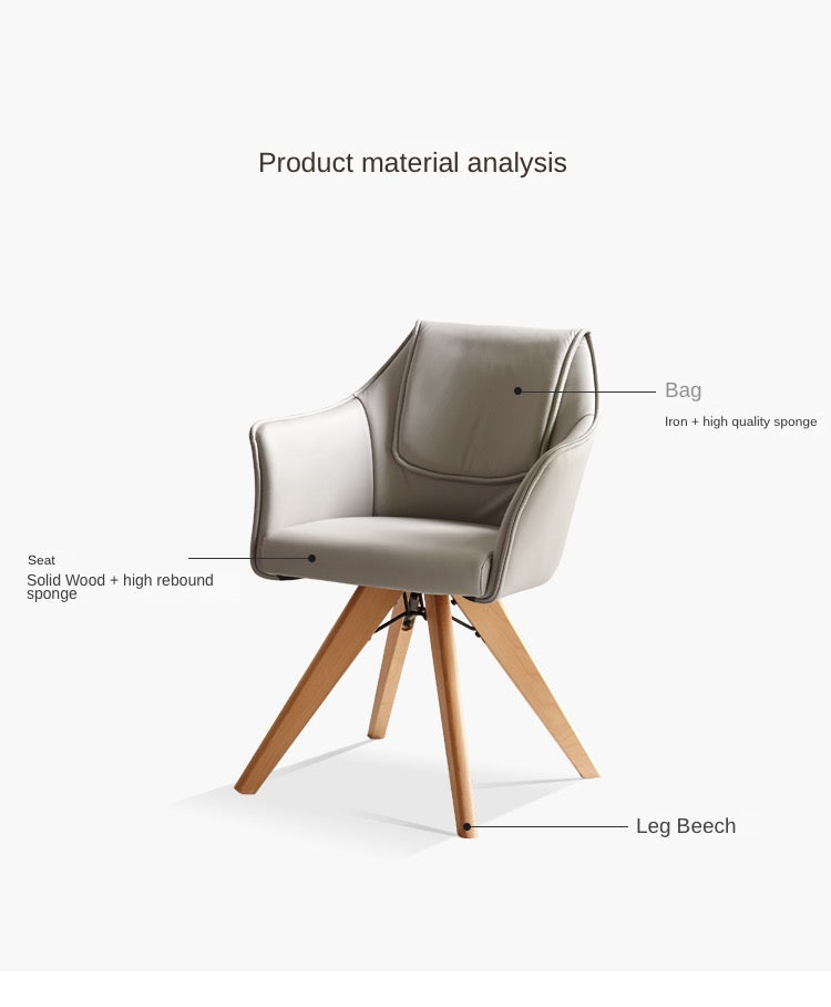 Beech Solid Wood Soft Chair Rotate 360