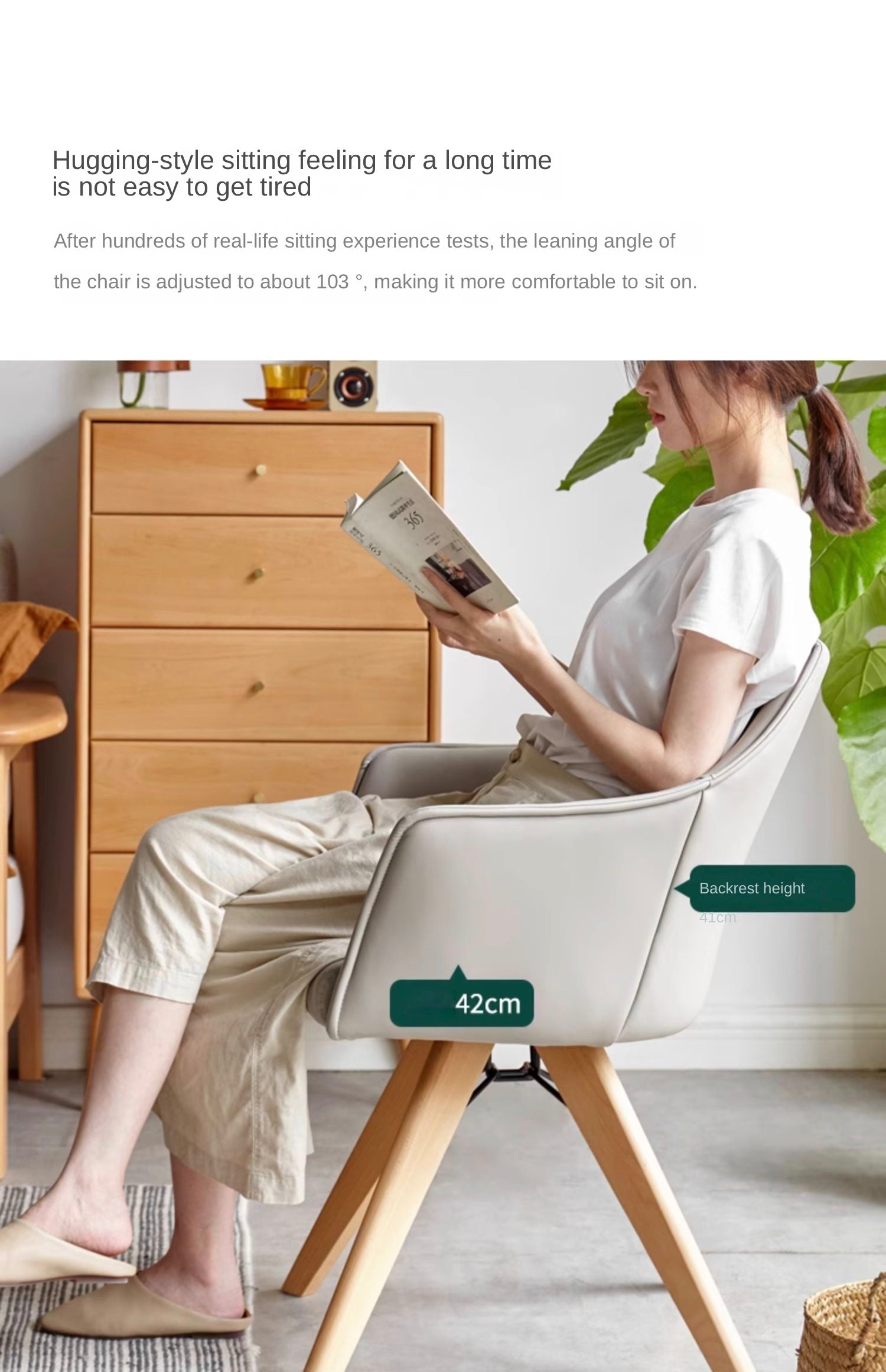 Beech Solid Wood Soft Chair Rotate 360