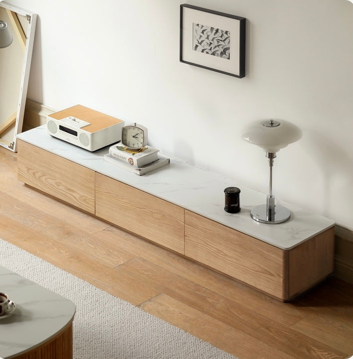 Ash,Oak Solid wood Rock floor TV cabinet Scandinavian "