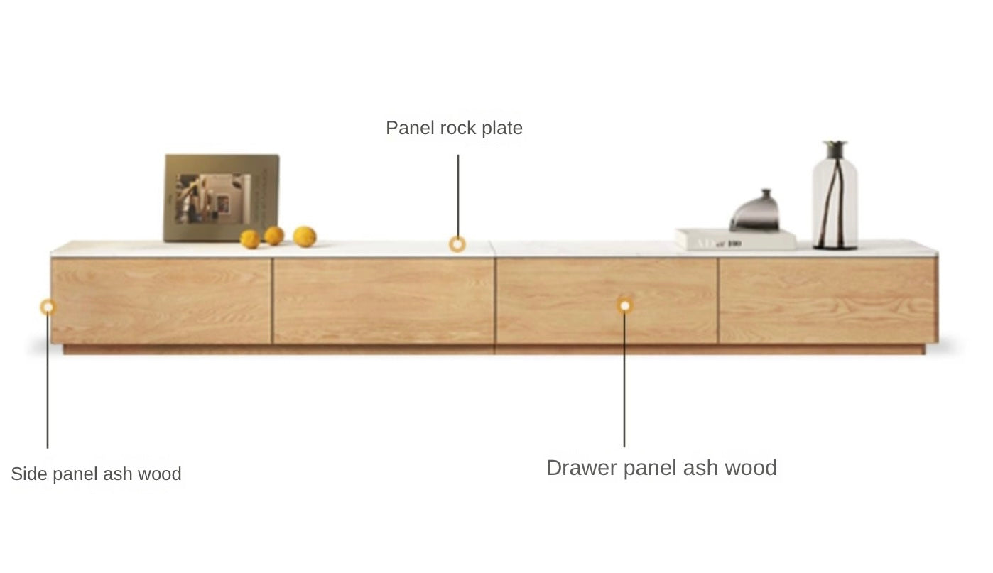 Ash,Oak Solid wood Rock floor TV cabinet Scandinavian "