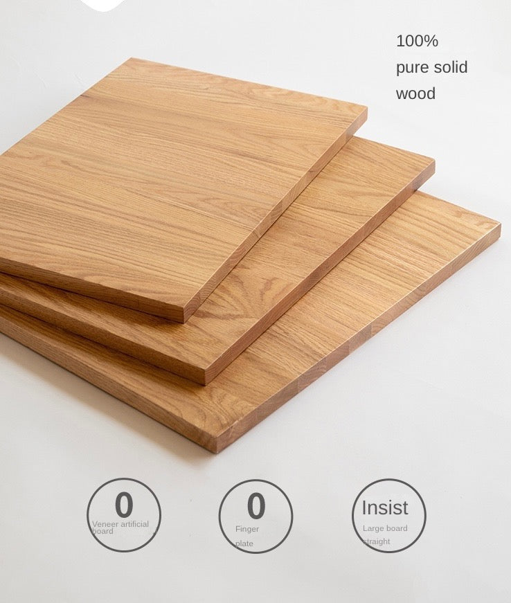 Oak Solid Wood Trapezoidal Three-Tier Bookshelf, Side Table