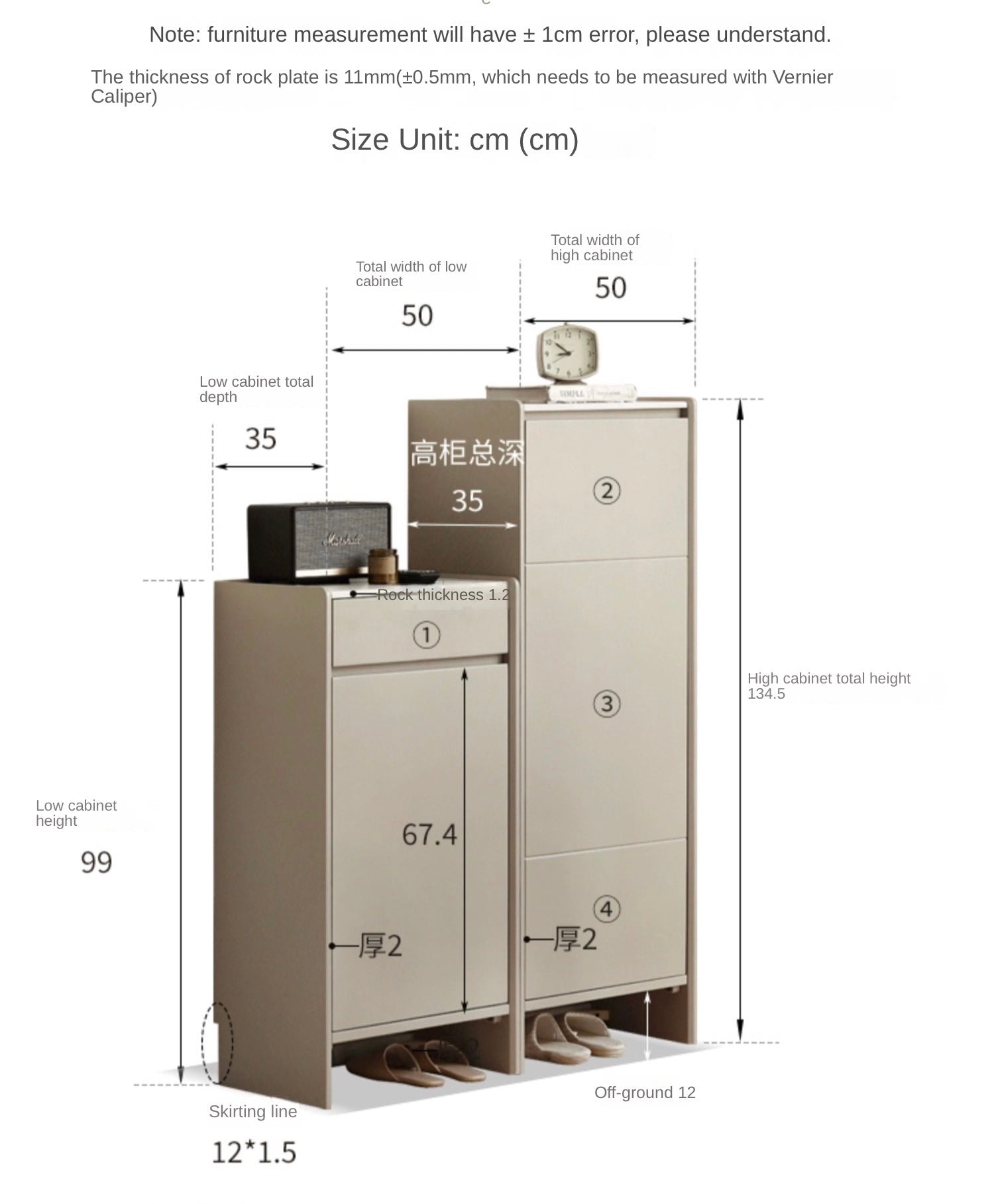 Poplar solid wood light luxury slate entrance shoe cabinet "